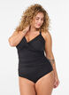 Maillot de bain avec armatures et effet fronc&eacute;, Noir, Model image number 0