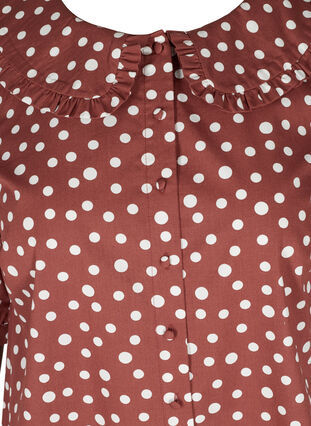 Tunique pointillée en coton à manches courtes, Marsala AOP, Packshot image number 2