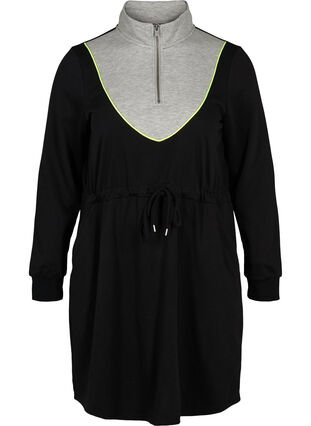 Robe pull avec poches et taille ajustable, Black comb, Packshot image number 0