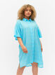 Lang hemd van viscose met structuur, Bachelor Button, Model image number 0