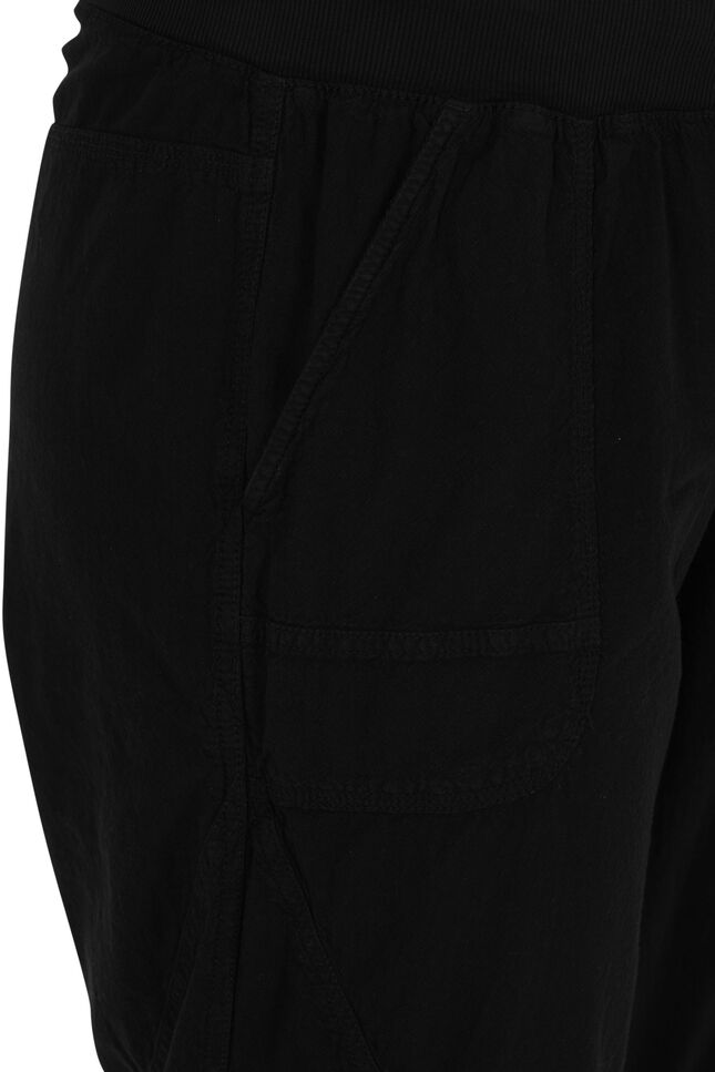Pantacourt en coton, Noir, Packshot image number 2