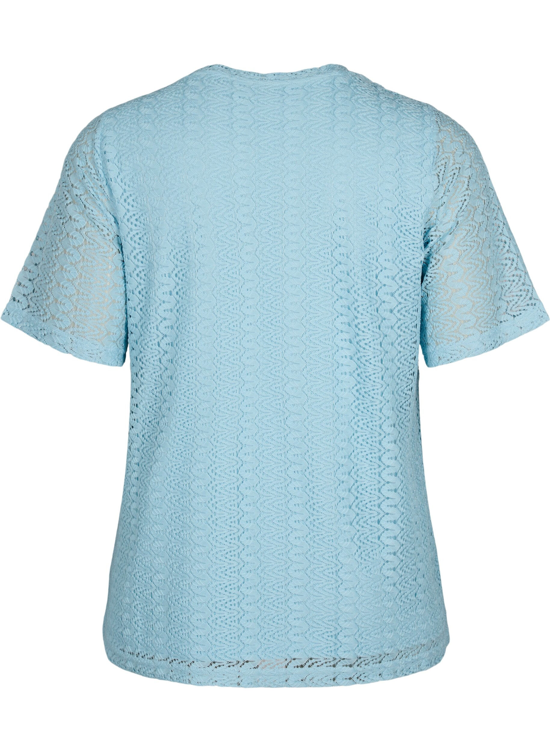 ZizziKanten blouse met korte mouwen en v-hals, Angel Falls, Packshot image number 1
