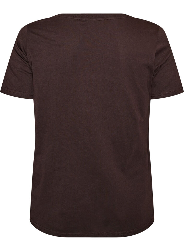 T-shirt en coton avec imprim&eacute; devant, Marron, Packshot image number 1