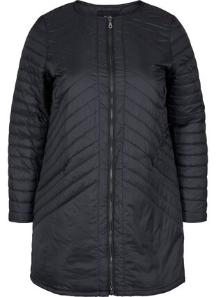 Gewatteerde lichte jas, Black, Packshot image number 0