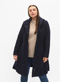 Manteau à capuche silhouette en A, Night Sky Mel., Model