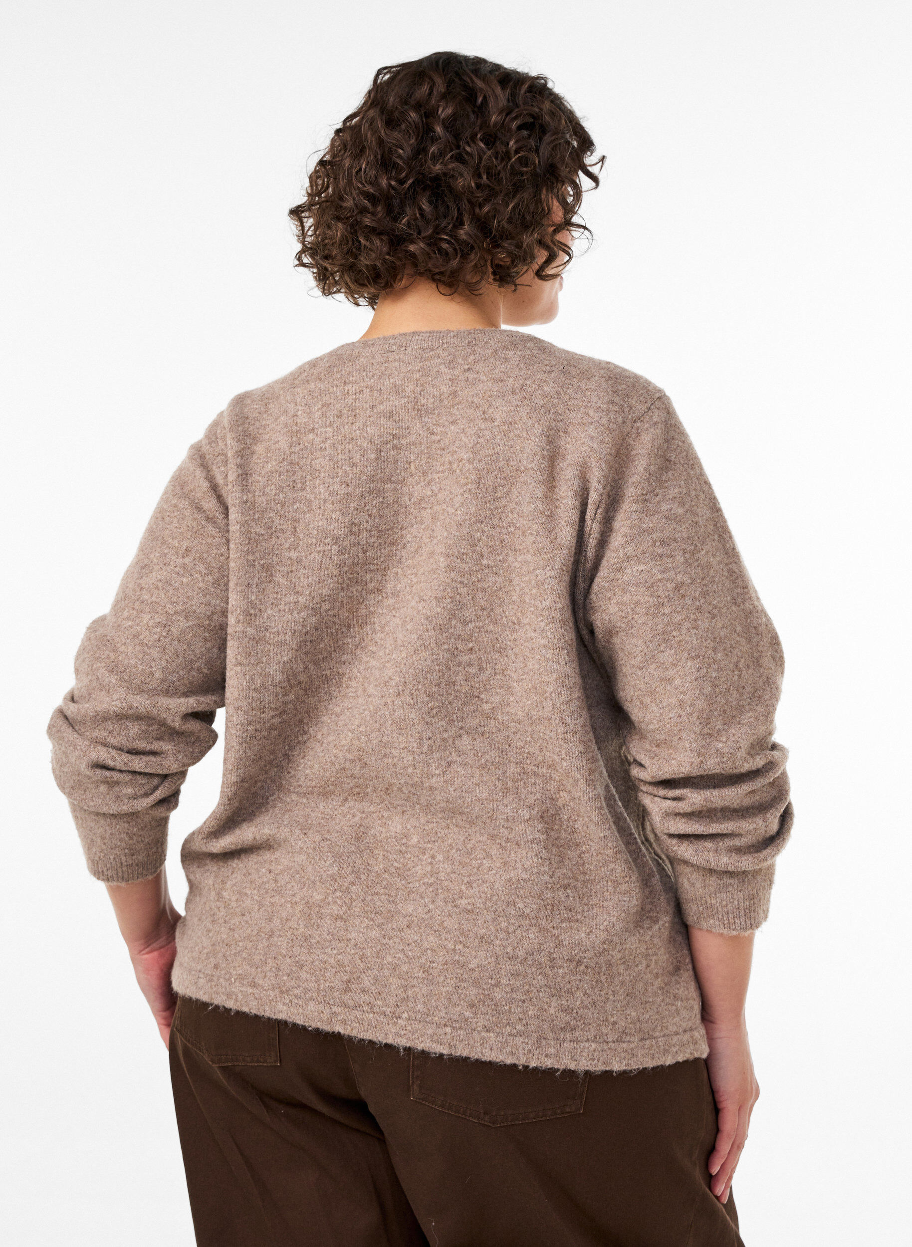 ZizziCardigan avec liens &agrave; nouer, Beige, Model image number 2