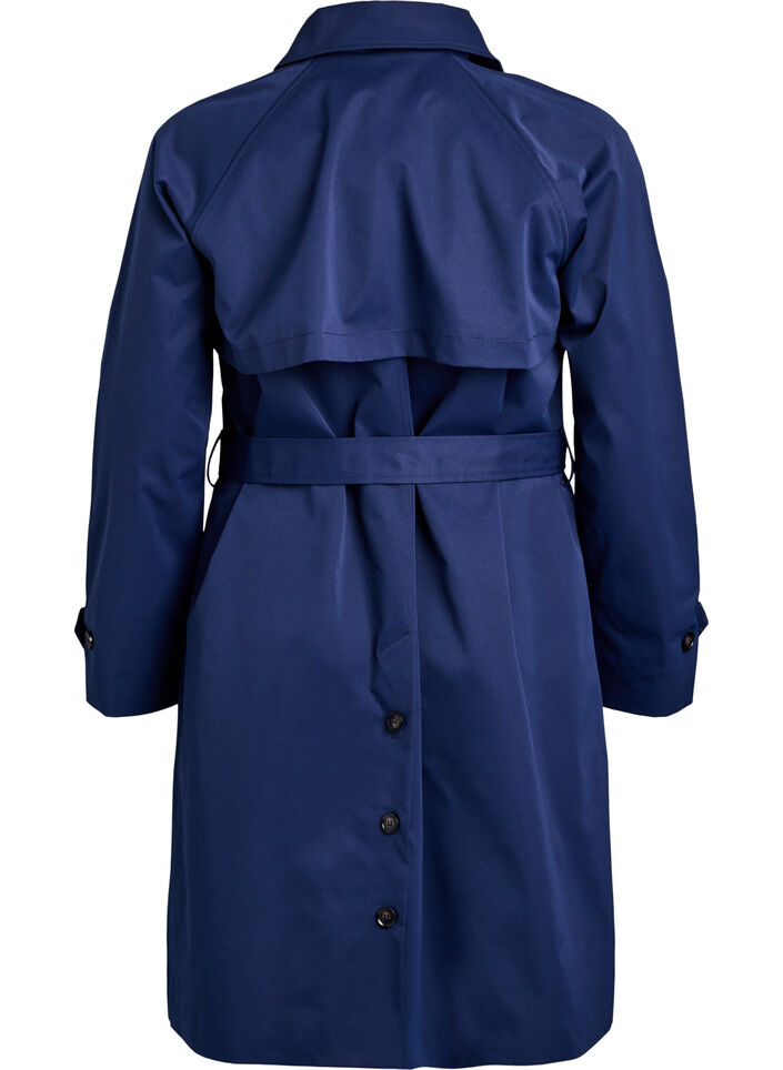 Trench-coat avec ceinture et fentes, Bleu, Packshot image number 1