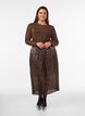Jupe midi coupe &eacute;vas&eacute;e &agrave; sequins, Marron, Model image number 0