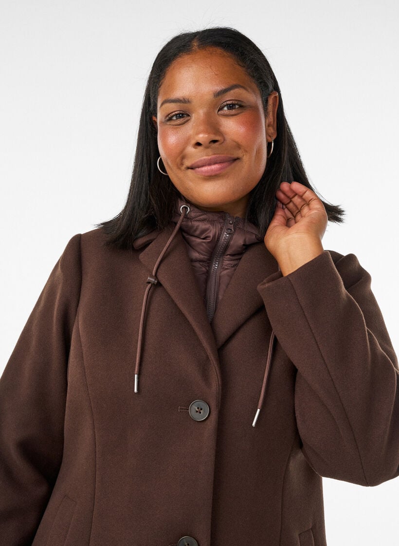 Manteau avec insert matelass&eacute; amovible, Marron, Model image number 3