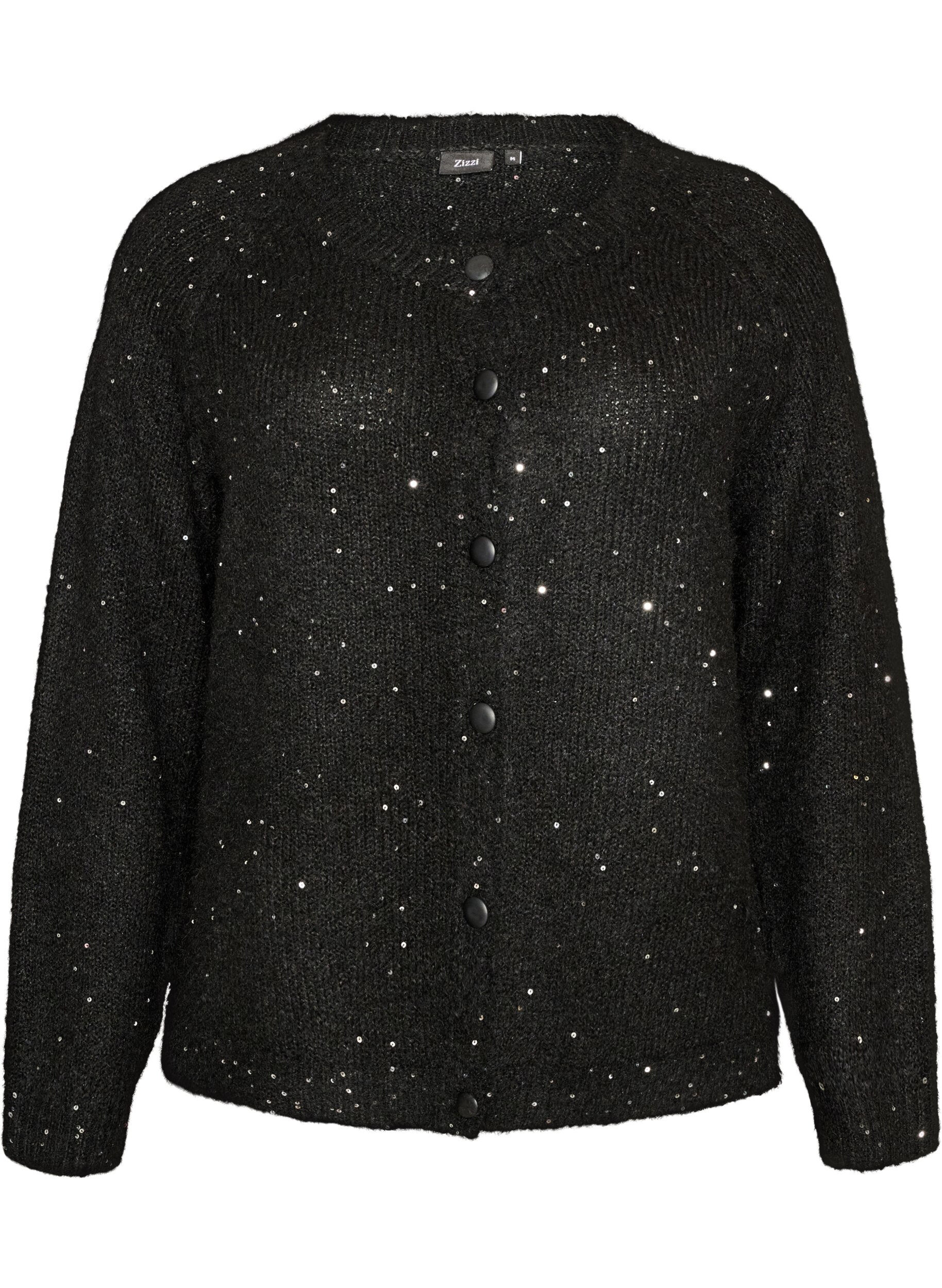 Cardigan met pailletten en knopen