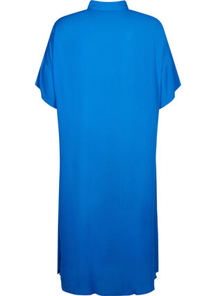 Robe chemise à manches courtes en viscose, Victoria blue, Packshot image number 1