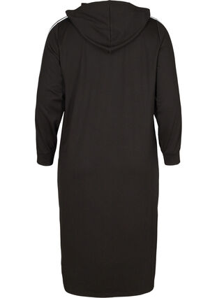 Robe pull avec capuche et détail de fermeture éclair , Black, Packshot image number 1