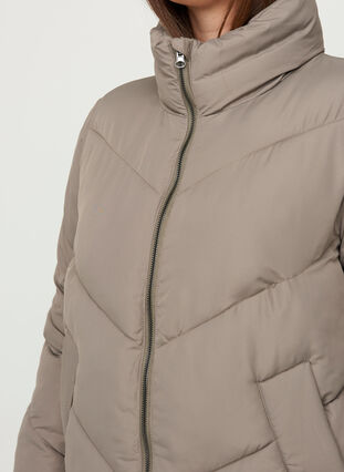 Lange jas met hoge hals, Army Grey as sample, Model image number 2