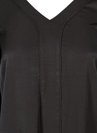 Tuniek met lange mouwen en smokwerk, Black, Packshot image number 2