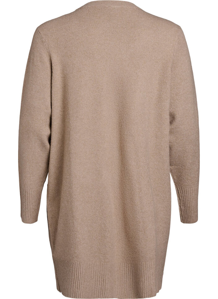 Cardigan en tricot c&ocirc;tel&eacute; avec poches, Beige, Packshot image number 1