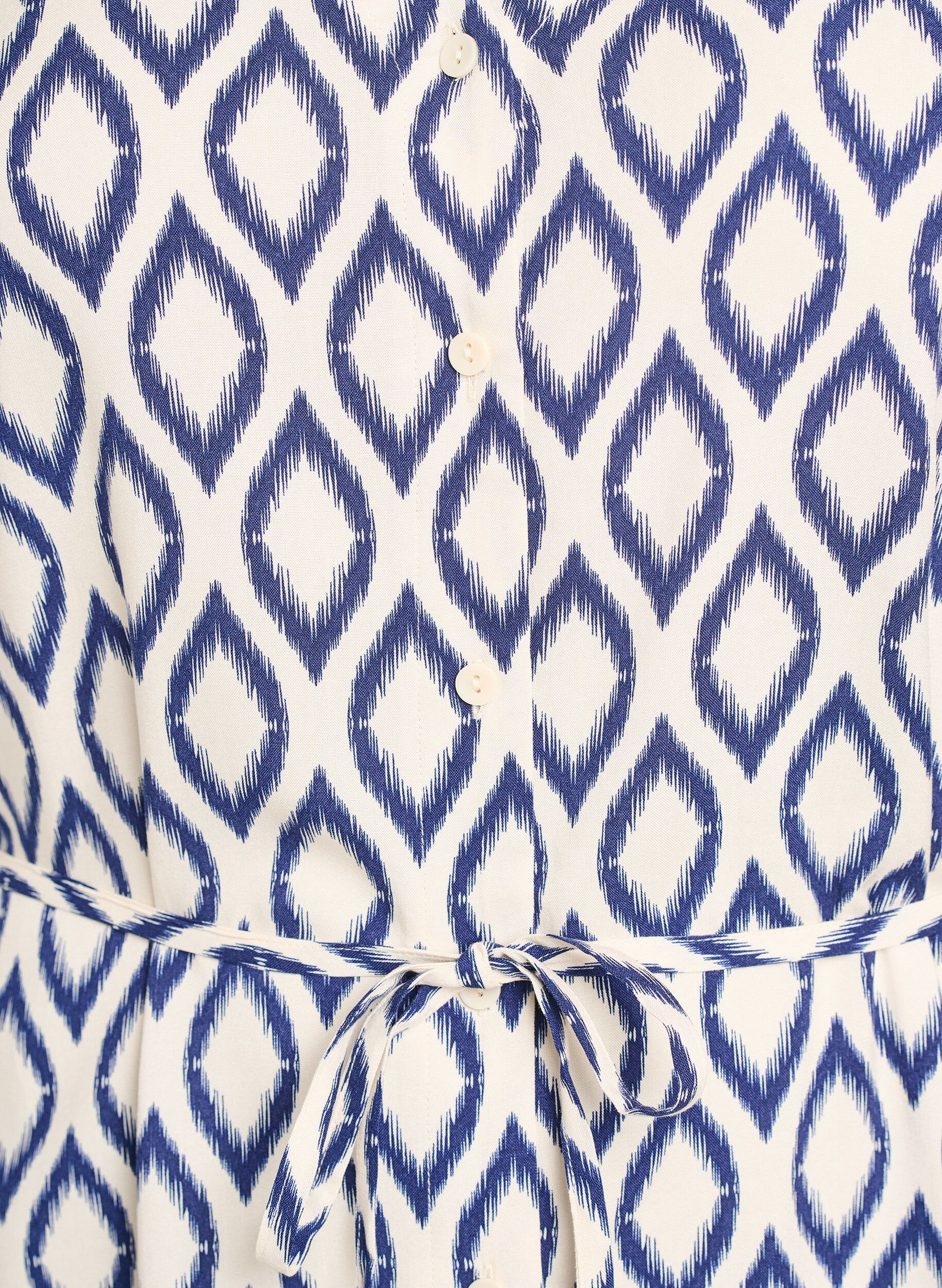 ZizziMidijurk met print en strikceintuur, Vanille, Packshot image number 2