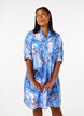 Overhemdjurk van viscose met marmerprint, Palace Blue AOP, Model image number 0
