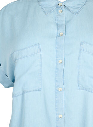 Chemise à manches courtes en lyocell (TENCEL™), Light blue denim, Packshot image number 2