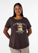 Katoenen T-shirt met print aan de voorkant, Bruin, Model image number 0