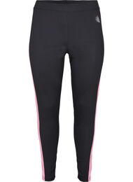 Ski legging met contrasterende streep, Black w. Sea Pink, Packshot