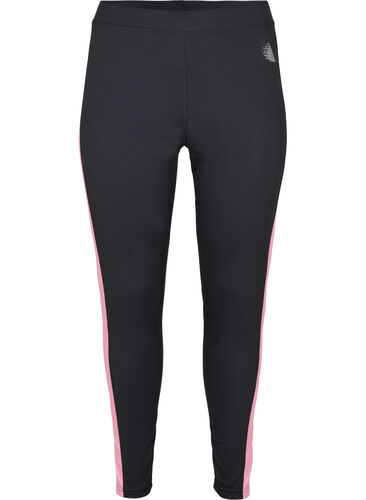 Pantalon de ski avec bande contrastée, Black w. Sea Pink, Packshot image number 0