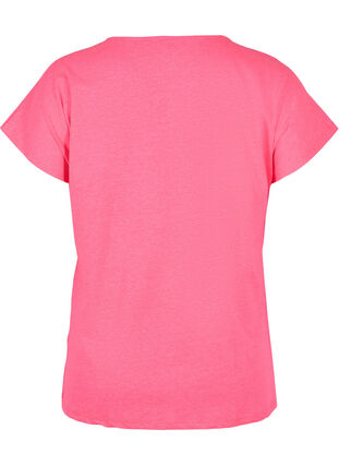Neonkleurig katoenen T-shirt, Neon Pink, Packshot image number 1