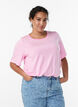 T-shirt met TENCEL&trade; Lyocell en strepen, Roze, Model image number 0