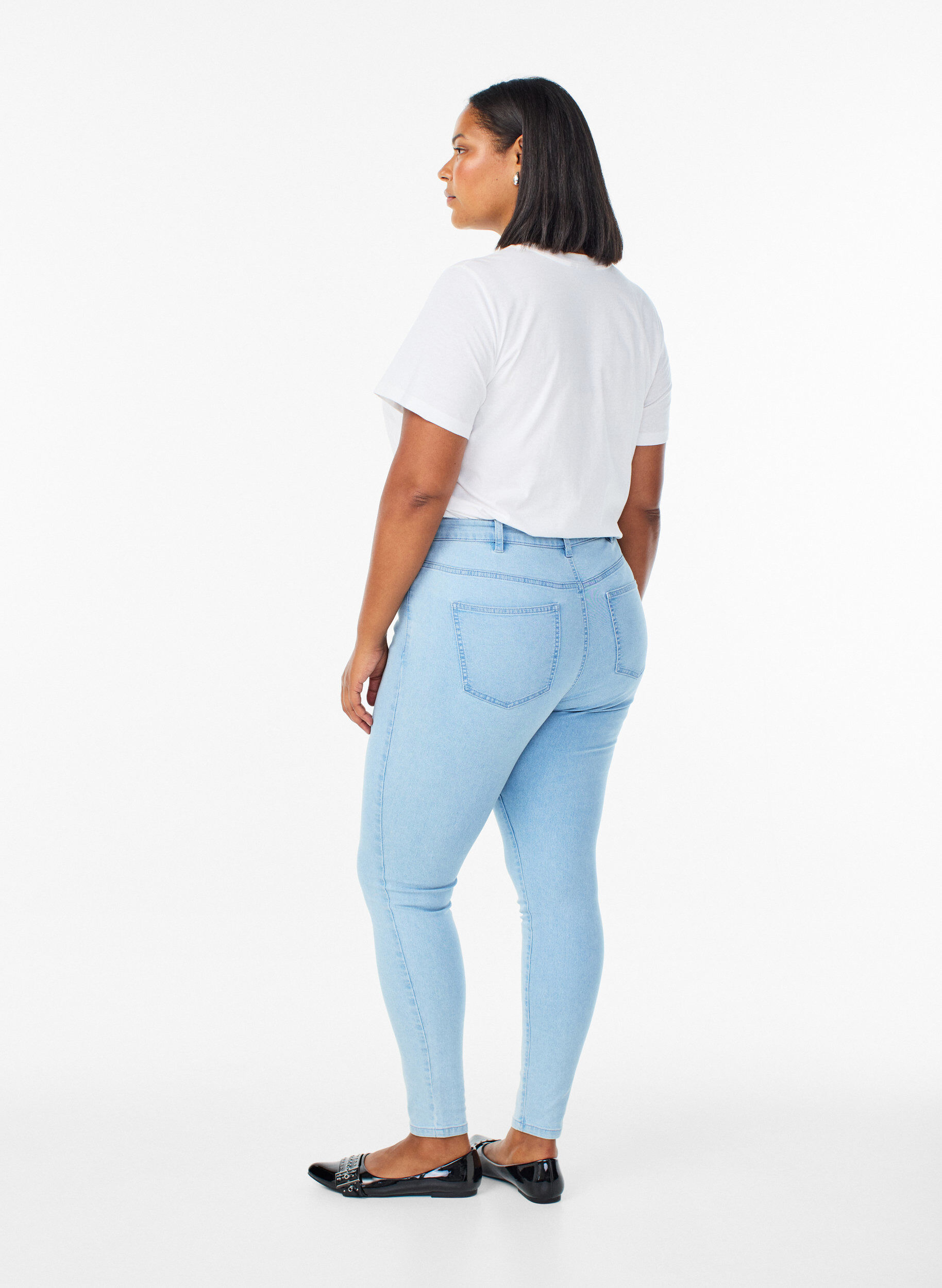 ZizziJean Amy taille haute coupe super slim, Bleu Clair, Model image number 1