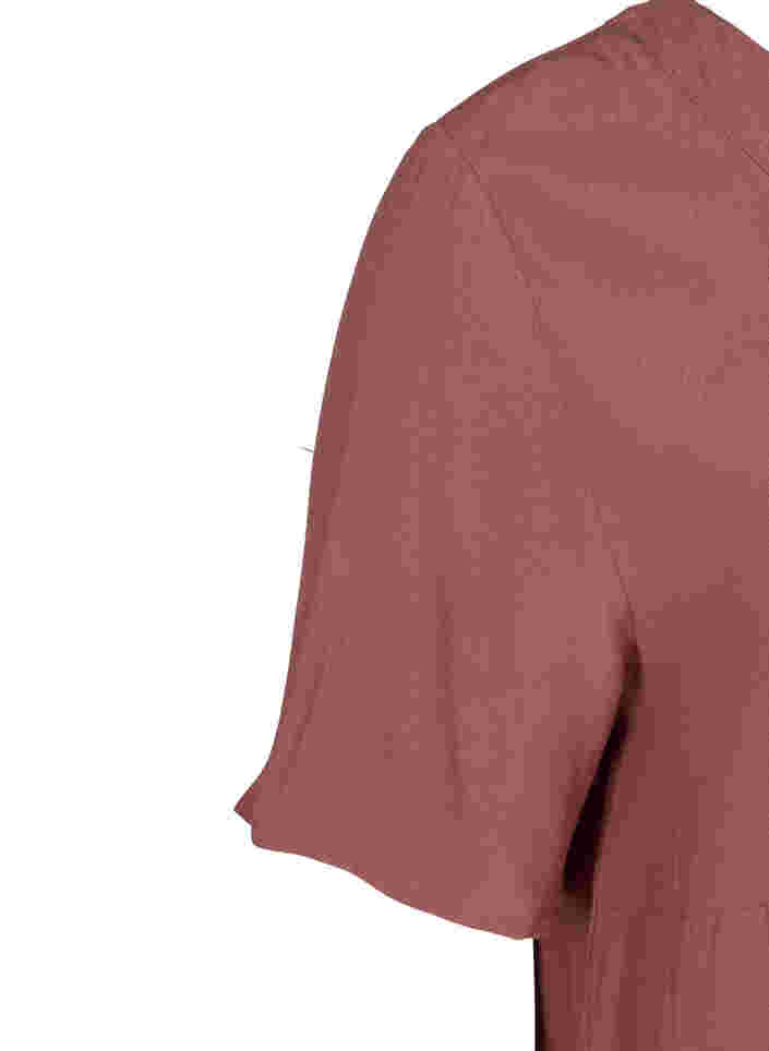 Viscose blouse met korte mouwen en v-hals, Wild Ginger, Packshot image number 2