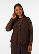 Blouse en mesh avec fleurs et sequins, Marron, Model image number 0