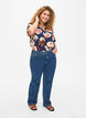 Blouse met korte mouwen en v-halslijn, Blauw, Model image number 1