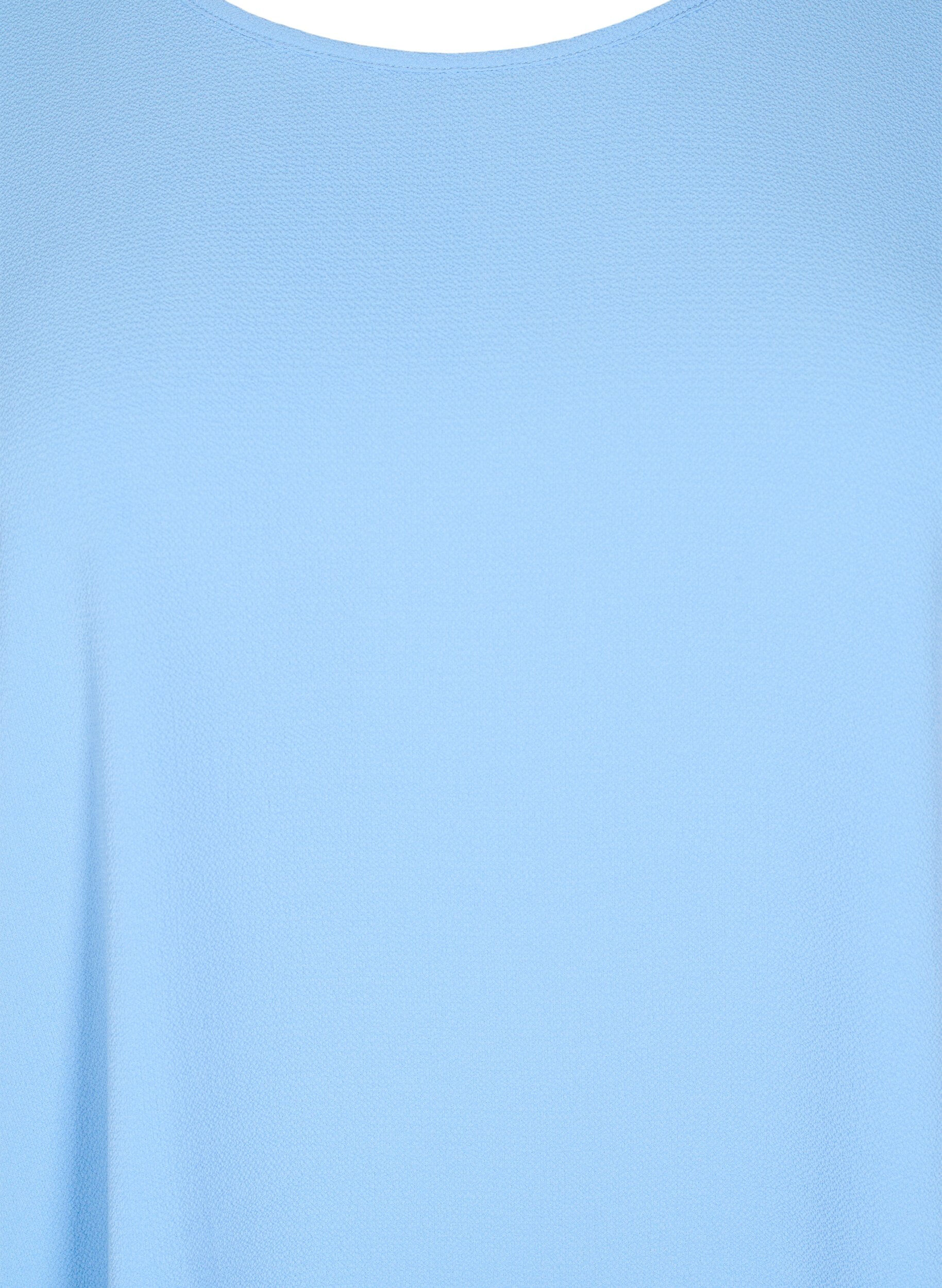 ZizziBlouse met korte mouwen en een ronde halslijn, Blauw, Packshot image number 2