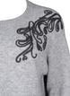 Gebreide blouse met decoratief patroon, Light Grey Melange, Packshot image number 2