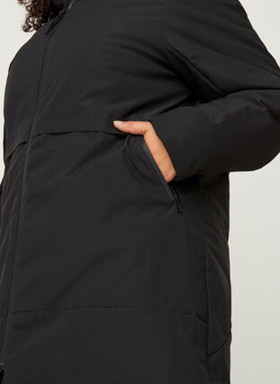 Winterjas met verstelbare taille, Black, Model image number 2