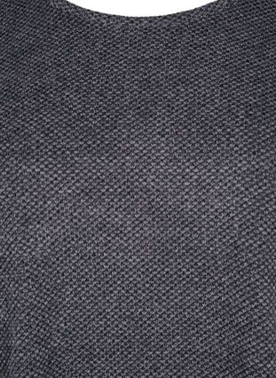 Melange Blouse met een rond halsje en lange mouw, Dark Grey, Packshot image number 2