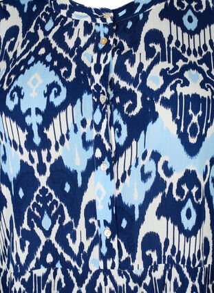 Robe à manches courtes en viscose avec imprimé, Blue Ethnic AOP, Packshot image number 2