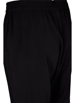 Pantalon ample en mélange de viscose avec bord élastiqué, Black, Packshot image number 3