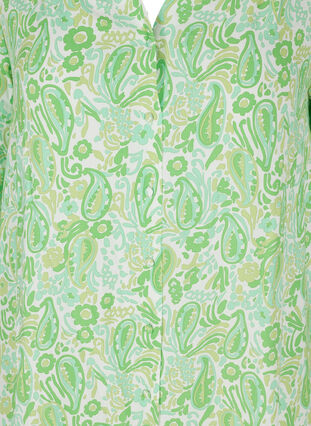 Robe midi imprimée en viscose à manches longues, Green Paisley AOP, Packshot image number 2