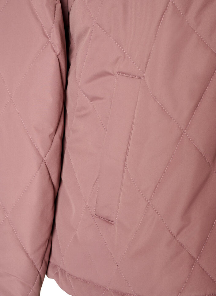 Veste l&eacute;g&egrave;rement matelass&eacute;e en losange, Rose, Packshot image number 3