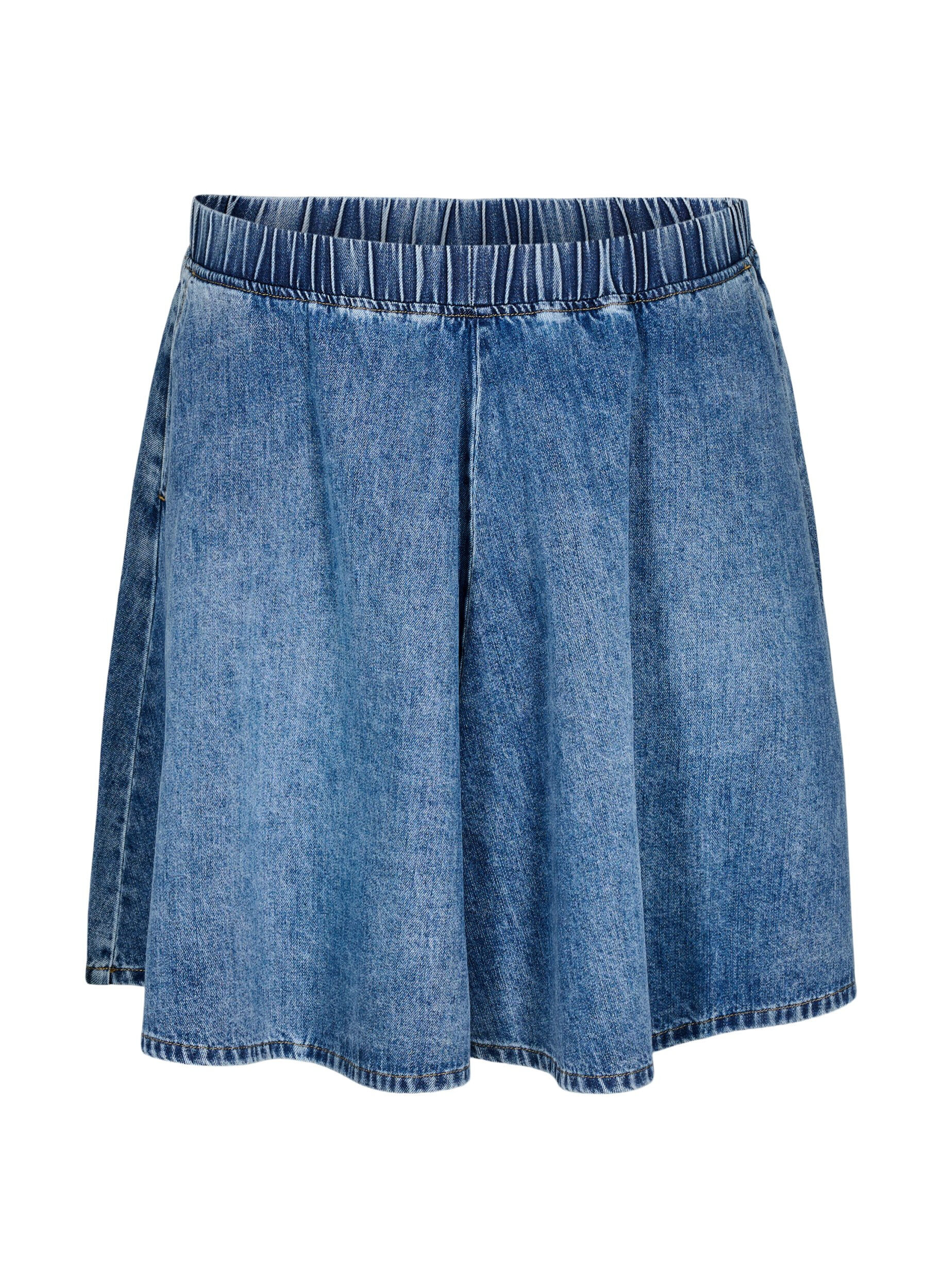 Mini-jupe patineuse en jean