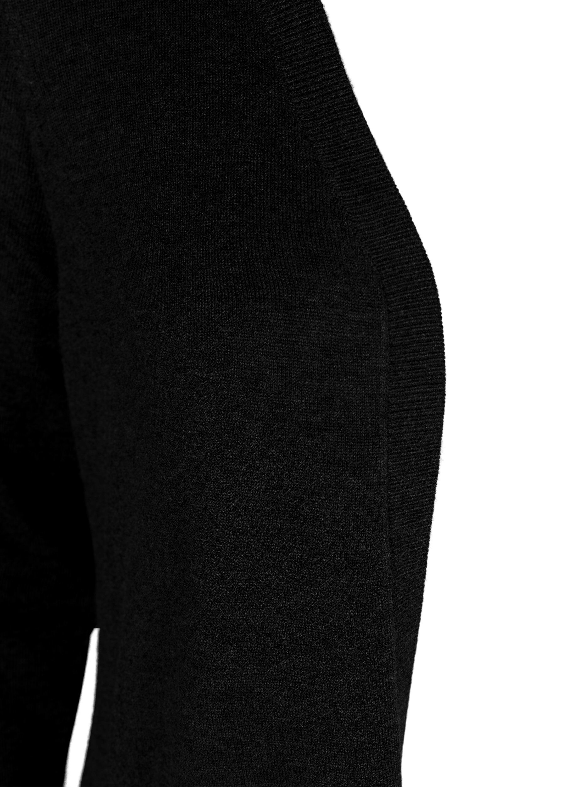 ZizziLong cardigan tricot&eacute; dans un m&eacute;lange de viscose, Noir, Packshot image number 2
