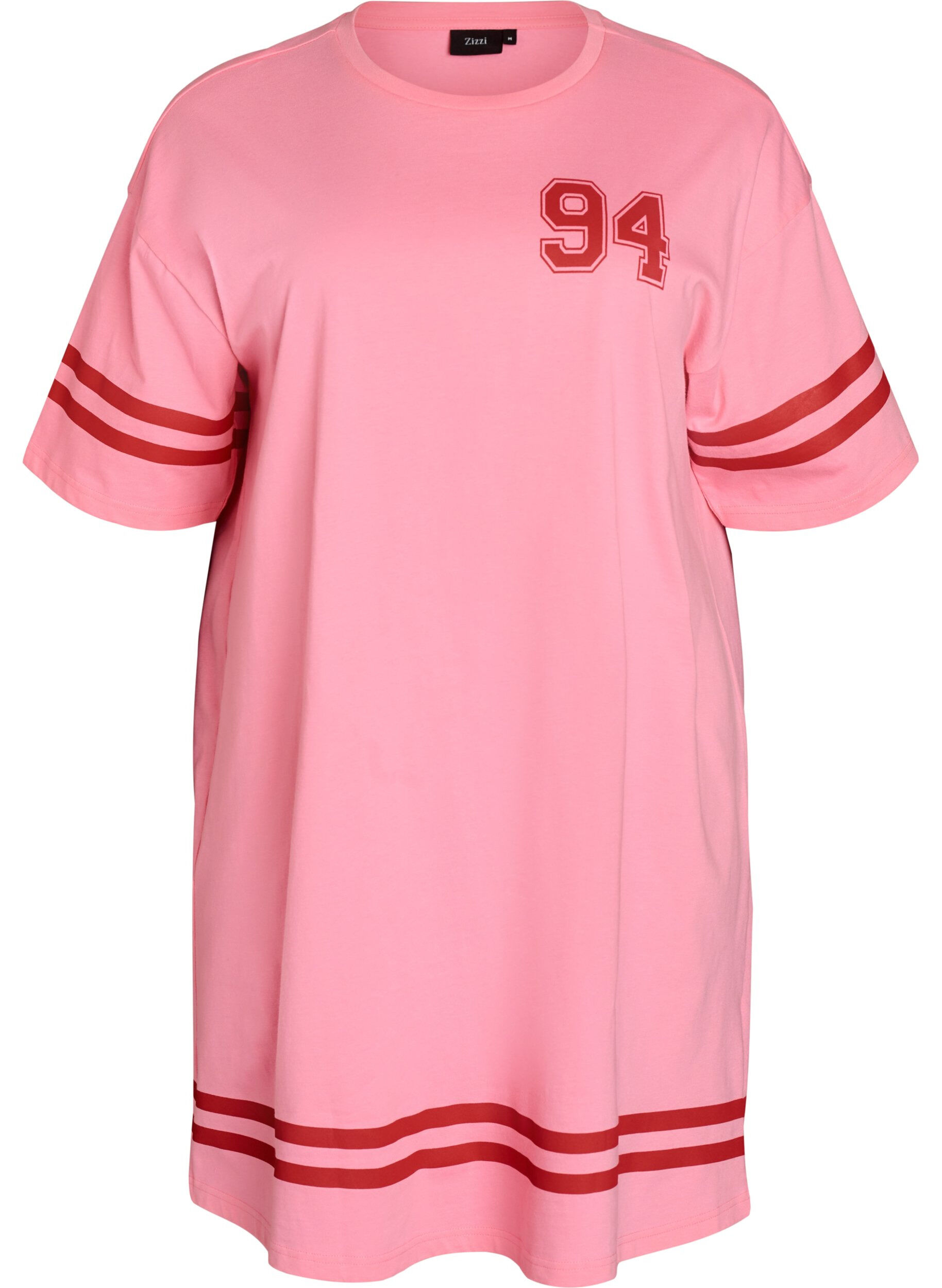 ZizziRobe T-shirt courte avec d&eacute;tails sportifs, Rose, Packshot image number 0