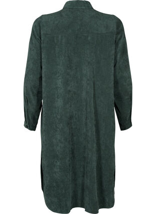 Robe chemise en velours, Deep Forest, Packshot image number 1
