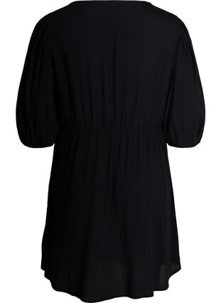 Robe avec boutons et manches 3/4, Black, Packshot image number 1