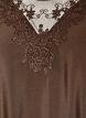 Viscose tuniek met kanten detail, Bruin, Packshot image number 2