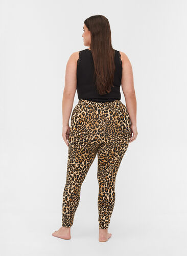 Viscose legging met luipaardprint, LEO AOP, Model image number 1