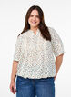 Blouse imprim&eacute;e &agrave; manches 1/2, Blanc, Model image number 0