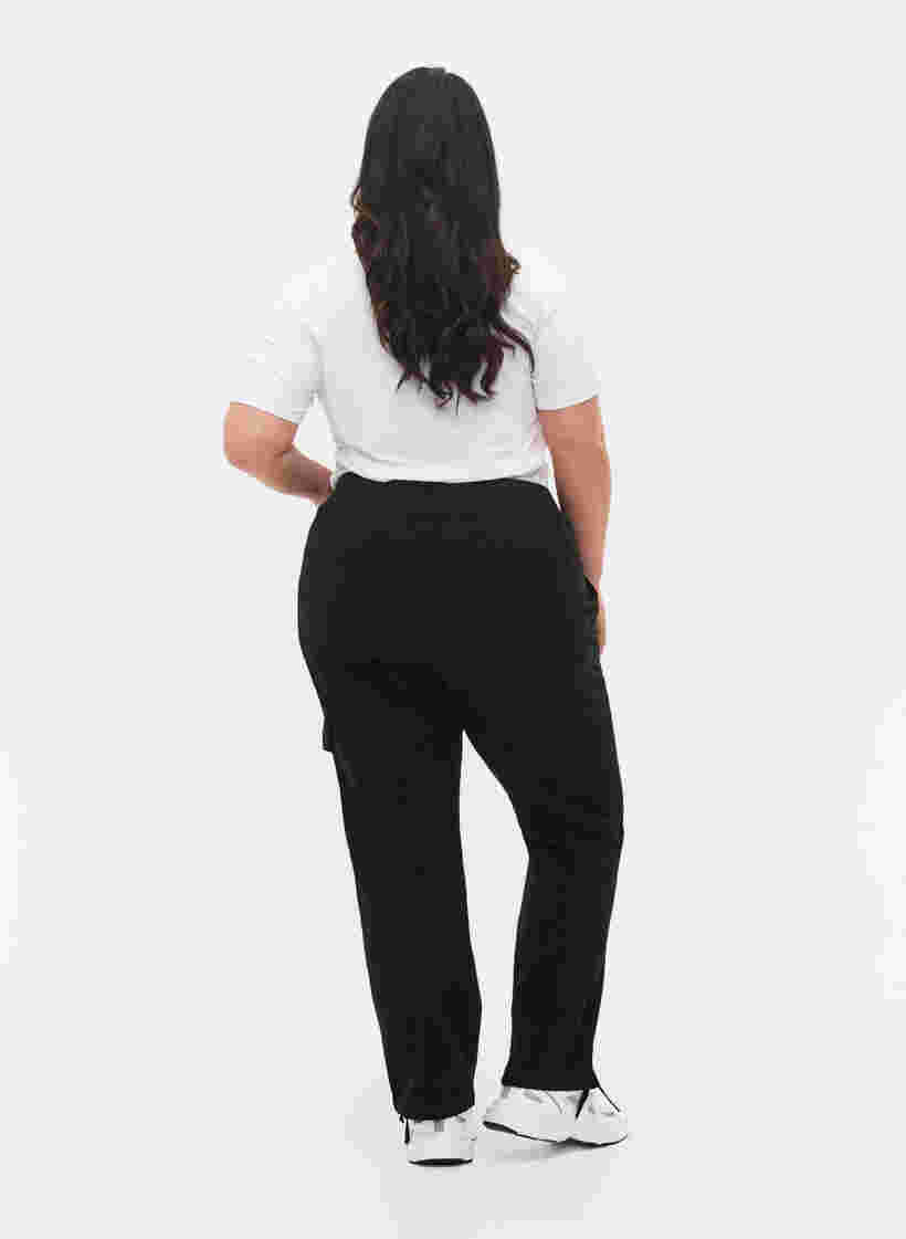 Pantalon ample en coton, Black, Model image number 1
