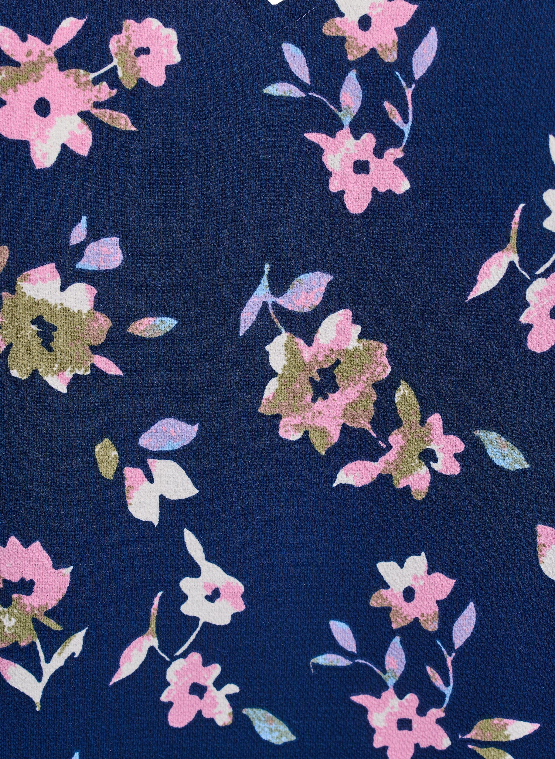 ZizziTop met print en V-hals, Blauw, Packshot image number 2