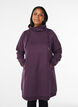 Robe sweat-shirt courte &agrave; col montant et poches, Violet, Model image number 0
